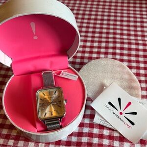 Isaac Mizrahi Stainless steel watch with mesh magnetic closure band